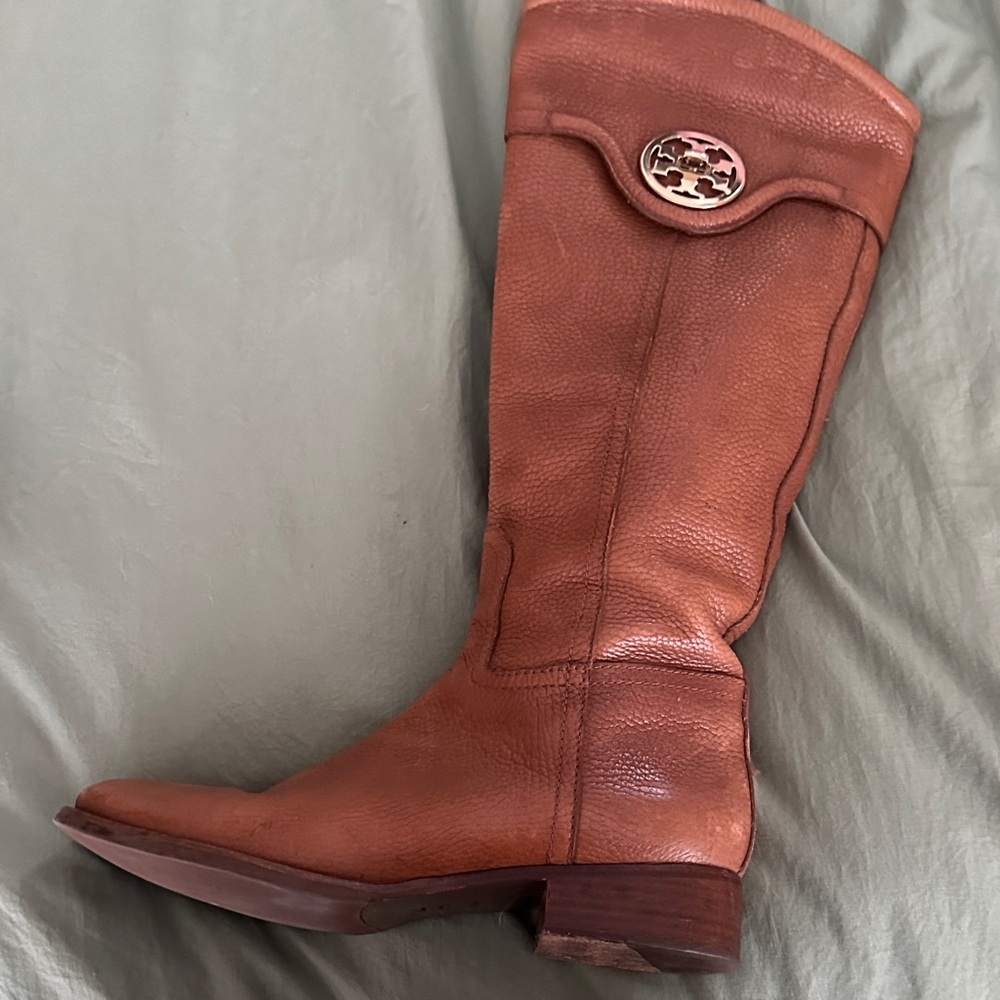 Tory Burch Tan Leather Heeled Boots